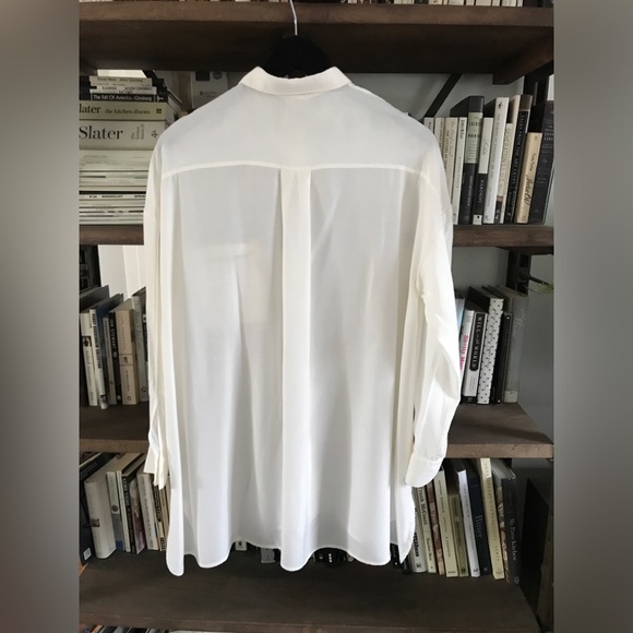 EUC Nap Loungewear White Dolphin Hem Oversized Collared Lounge Shirt M - Picture 8 of 16